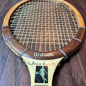 Vintage Wilson Chris Evert Autograph Tennis Racket w/ Cover